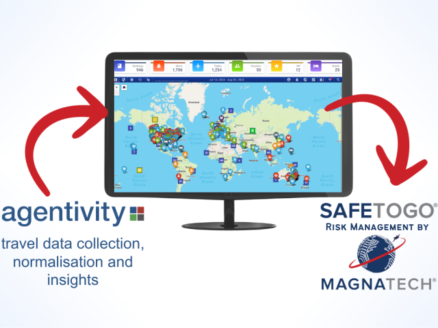 Agentivity feeds clean, specific data securely to SafeToGo, the only automated risk messaging tool for TMCs